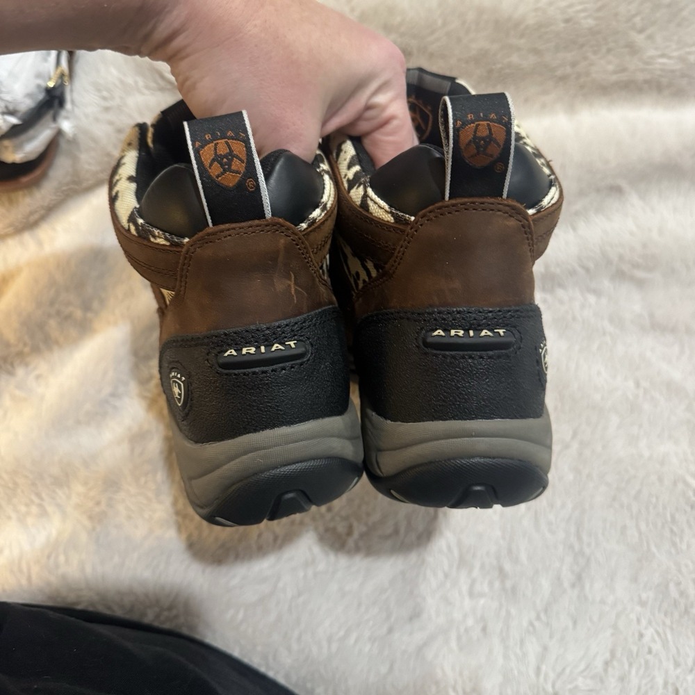 Ariat Womens Terrain H2O Waterproof Hiking Boots Brown Cow Print 8.5B  10044538 - Picture 6 of 9